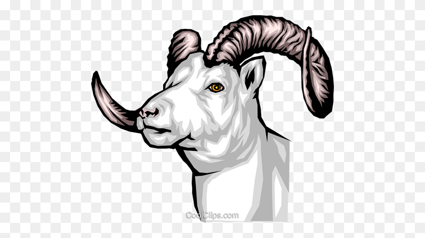 480x410 Mountain Goat Royalty Free Vector Clip Art Illustration - Mountain Goat Clipart