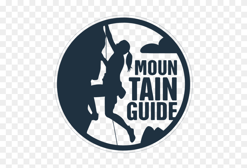 512x512 Mountain Guide Badge - Mountain Silhouette PNG