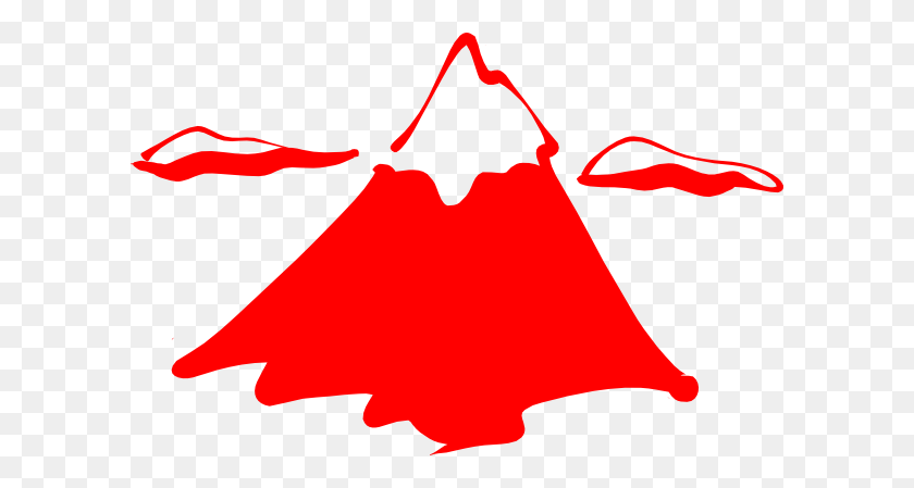 600x389 Mountain In Red Clip Art - Mountain Top Clipart