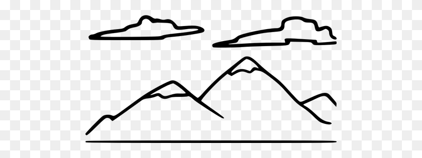 500x255 Mountain Outline - Mountain Outline Clipart