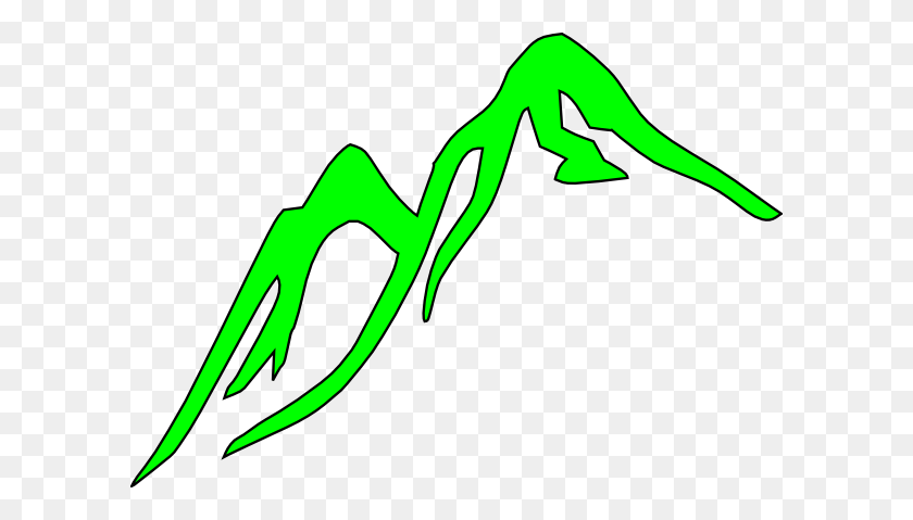 600x419 Mountain Outline Green Clip Art - Mountain Man Clipart