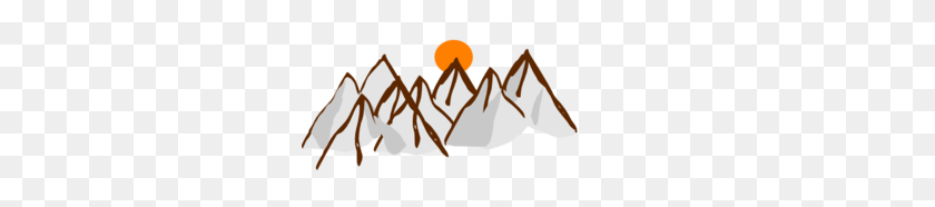 298x126 Mountain Range Sunset Clip Art - Mountain Range PNG