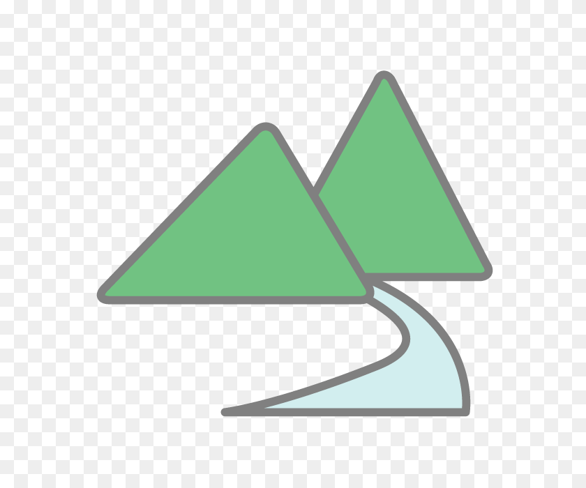 640x640 Mountain River Free Icon Free Clip Art Illustration Material - Simple Mountain Clipart