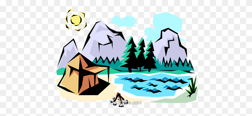 480x327 Mountain Scene Royalty Free Vector Clip Art Illustration - Mountain Scene Clipart