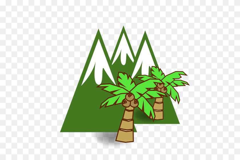 500x500 Mountains And Trees - Mountain Background Clipart