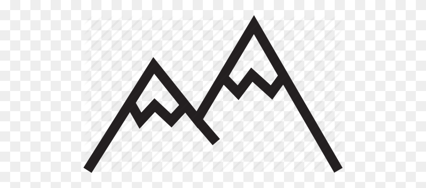 512x312 Icono De Montañas - Contorno De Montaña Png