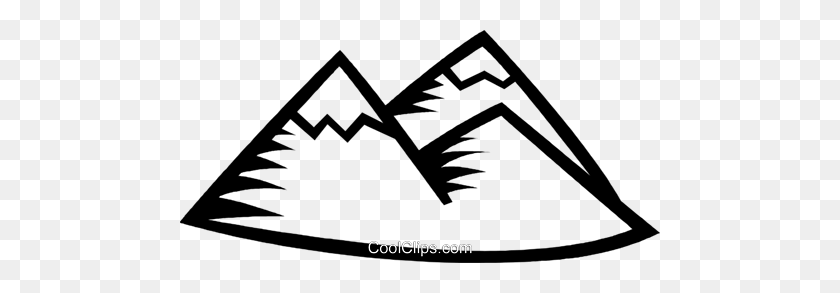 480x233 Mountains Royalty Free Vector Clip Art Illustration - Mountains Black And White Clipart