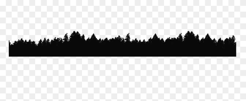 2700x993 Mountains Silhouette Clip Art Green Treeline Over - Treeline PNG