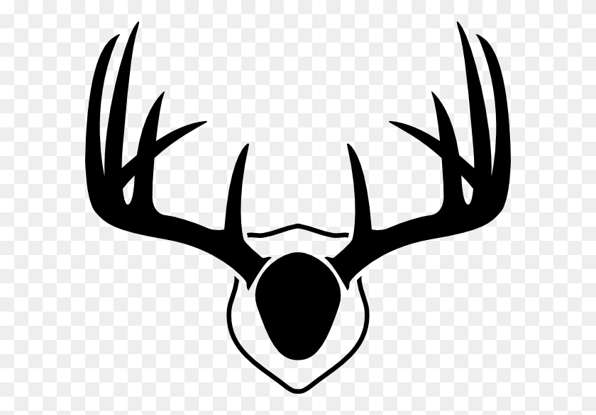 600x526 Mounted Deer Antlers Clip Art - Buck Clipart
