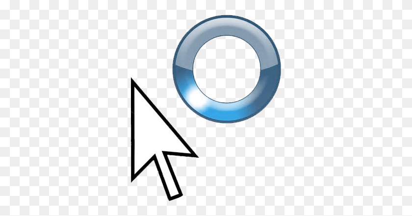 307x381 Flecha Del Ratón Girando Círculo Azul Corrección - Círculo Azul Png