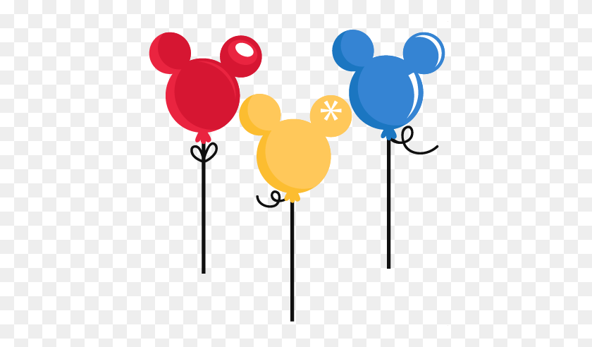 432x432 Mouse Balloons For Scrapbooking Silhouette - Mickey Mouse Balloon Clipart