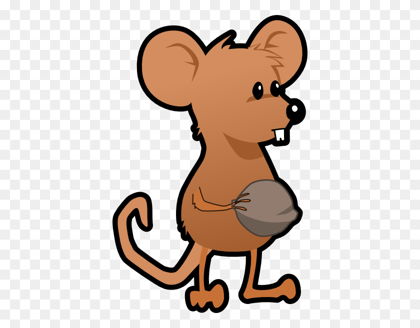 390x597 Mouse With A Nut Png, Clip Art For Web - Cartoon Mouse Clipart