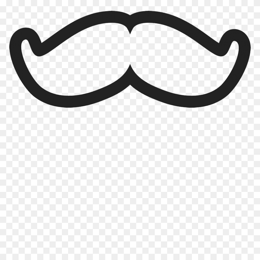 800x800 Moustache Clipart Pop Art - Mustache Clipart Black And White