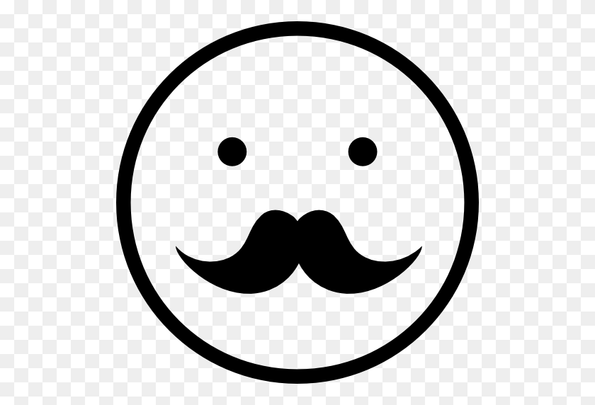 512x512 Moustache Male Face Emoticon Symbol - Face Logo PNG