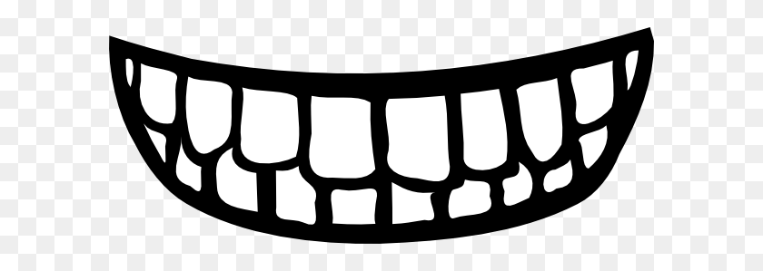 600x239 Mouth Clipart - Open Mouth Clipart Black And White