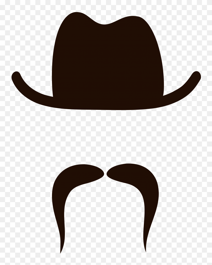 4776x6057 Movember Handlebar Moustache Clip Art - Cowboy Hat Clipart Black And White