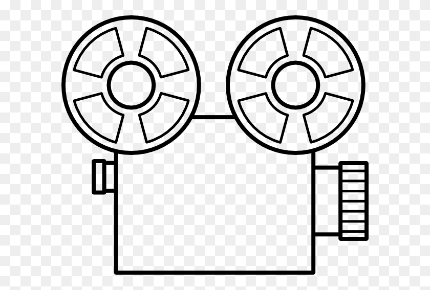 600x507 Movie Camera Coloring - Vhs Tape Clipart