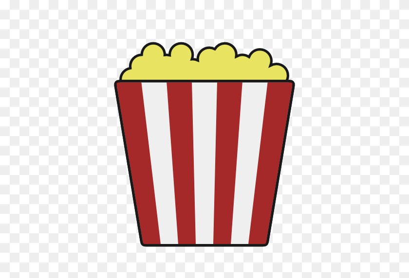512x512 Movie, Cinema, Popcorn Icon Free Of The Movies - Cinema PNG