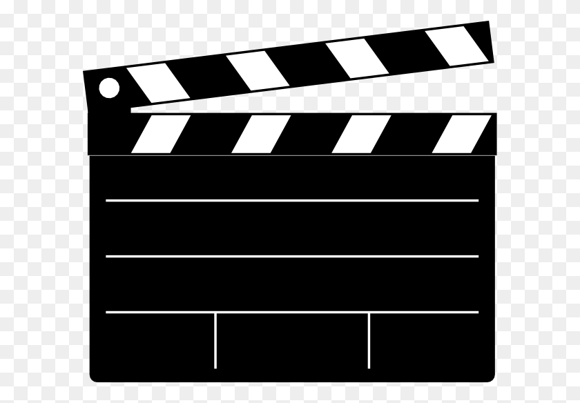 600x524 Movie Clapper Clip Art - Movie Clapper PNG