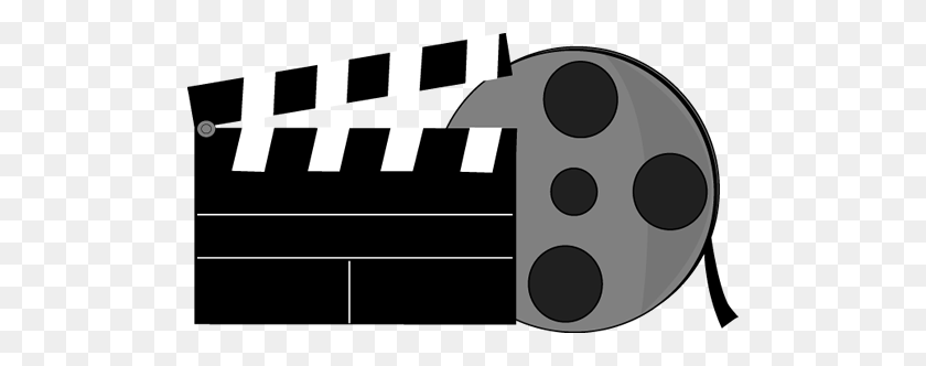 500x272 Movie Clapperboard And Movie Reel Clip Art - Clapperboard Clipart