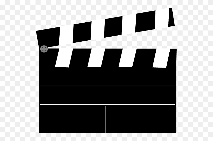 555x495 Movie Clapperboard Clip Art - Movie Day Clipart
