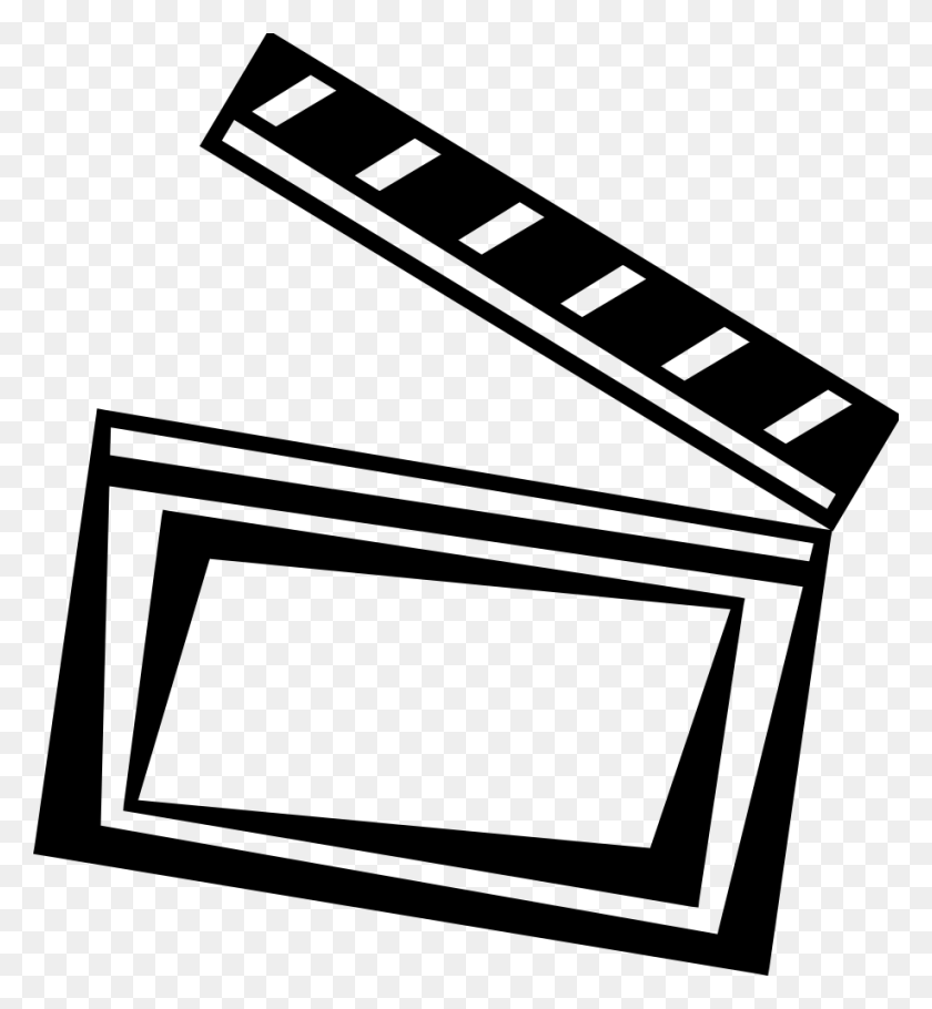 917x1000 Movie Clipart Black And White - Rectangle Clipart Black And White