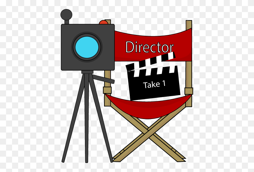 439x511 Movie Directors Chair And Camera Clip Art - Pictures Of Cameras Clipart
