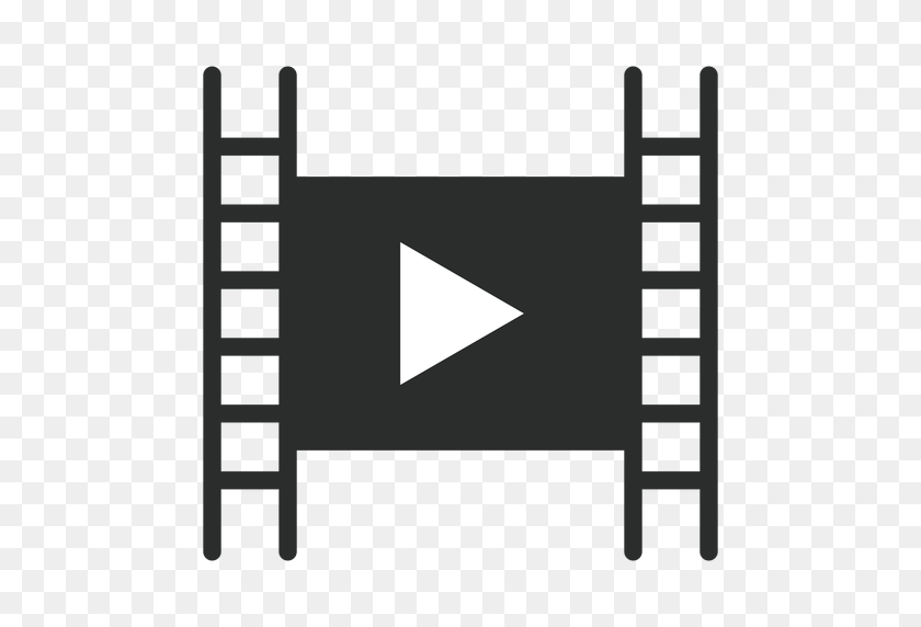 512x512 Movie Player Play Flat Icon - Movie PNG