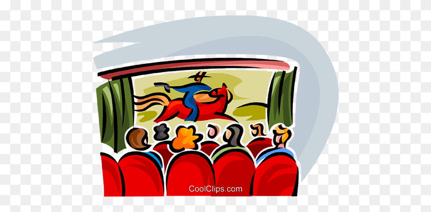 480x353 Movie Theatre Royalty Free Vector Clip Art Illustration - Movie Theater PNG