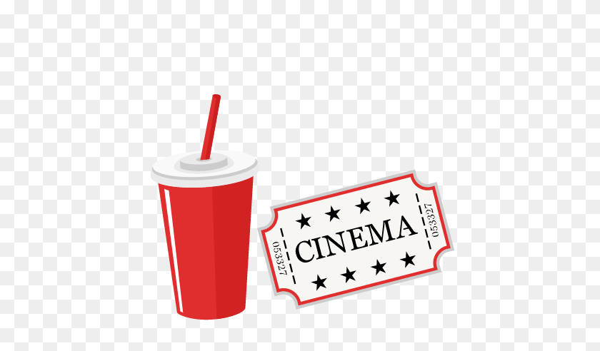 432x432 Movie Ticket And Soda Scrapbook Cute Clipart - Movie Ticket PNG