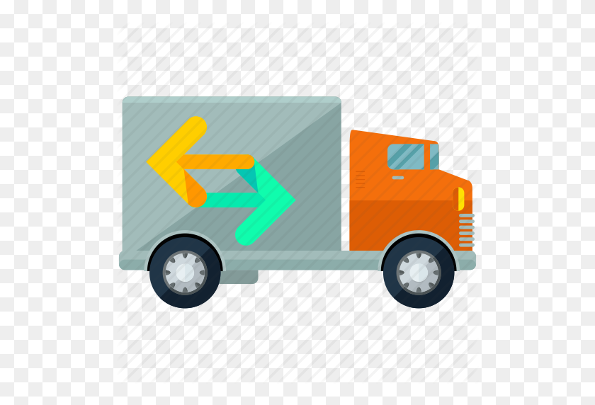 512x512 Movimiento, Transporte, Icono De Camión - Camión En Movimiento Png