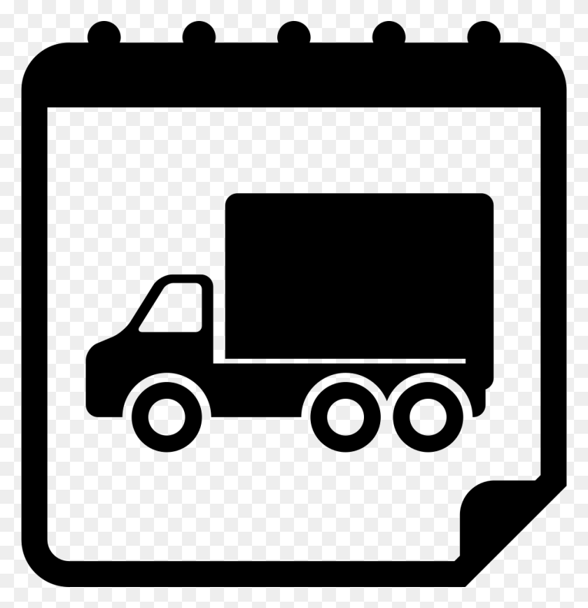 944x980 Moving Truck On Reminder Calendar - Moving Truck PNG