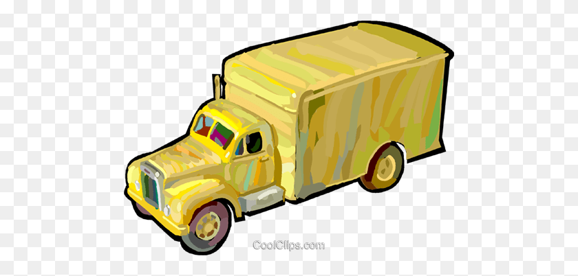 480x342 Moving Truck Royalty Free Vector Clip Art Illustration - Moving Truck Clipart Free