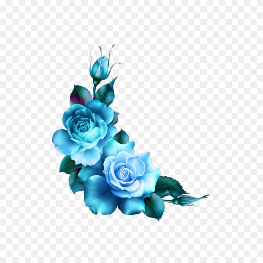2289x2289 Mq Blue Roses Flowers Flower Rose Border Borders - Rose Border PNG