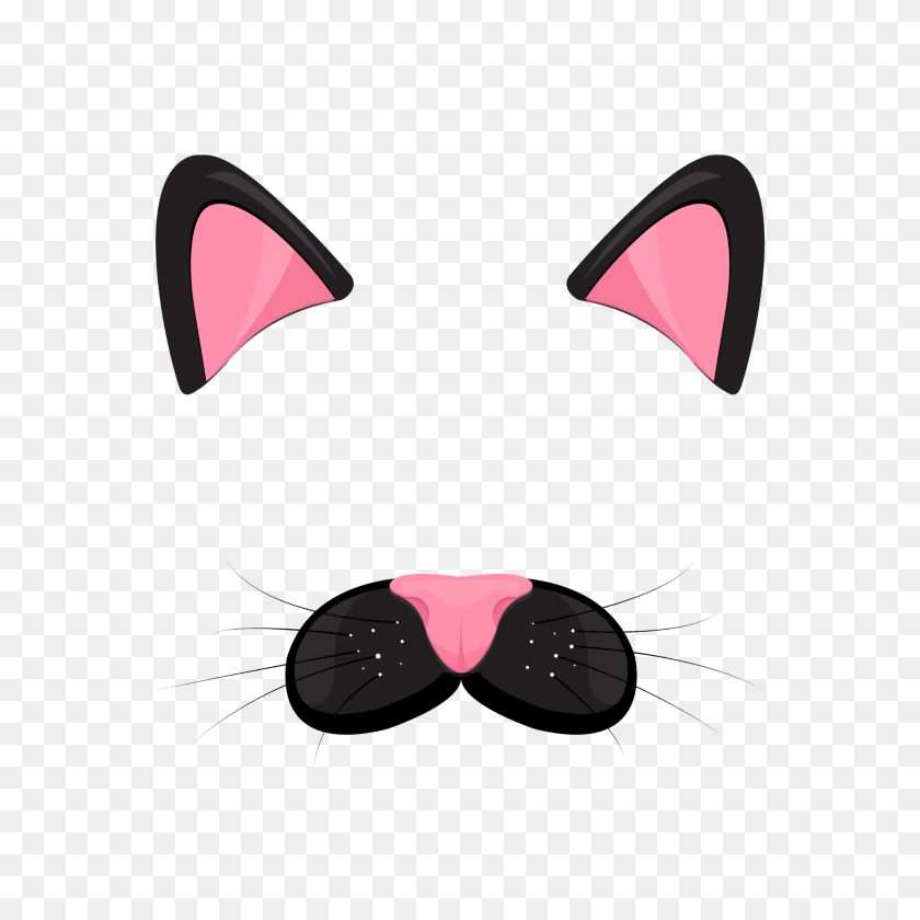 2289x2289 Mq Cat Masquerade Ears Nose Pink - Cat Ears Clipart