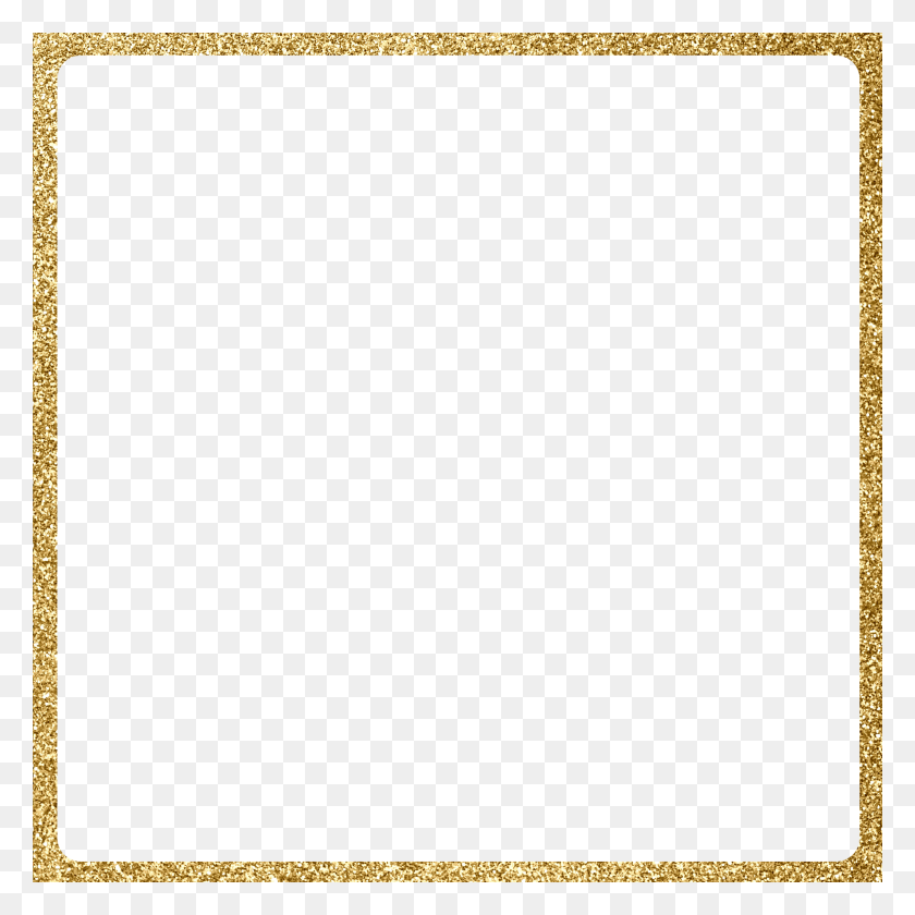 2289x2289 Mq Frame Frames Border Borders Gold Glitter Glittery - Gold Glitter Frame PNG