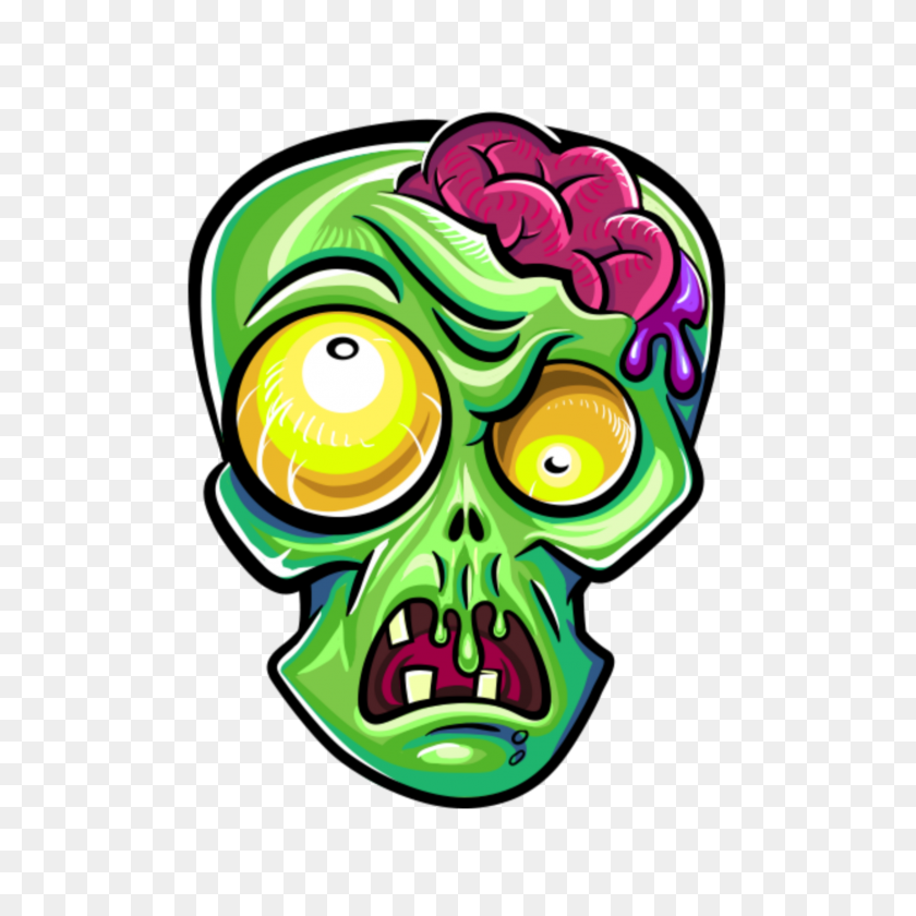 2289x2289 Mq Head Zombie Brain Green - Мозги Зомби Клипарт