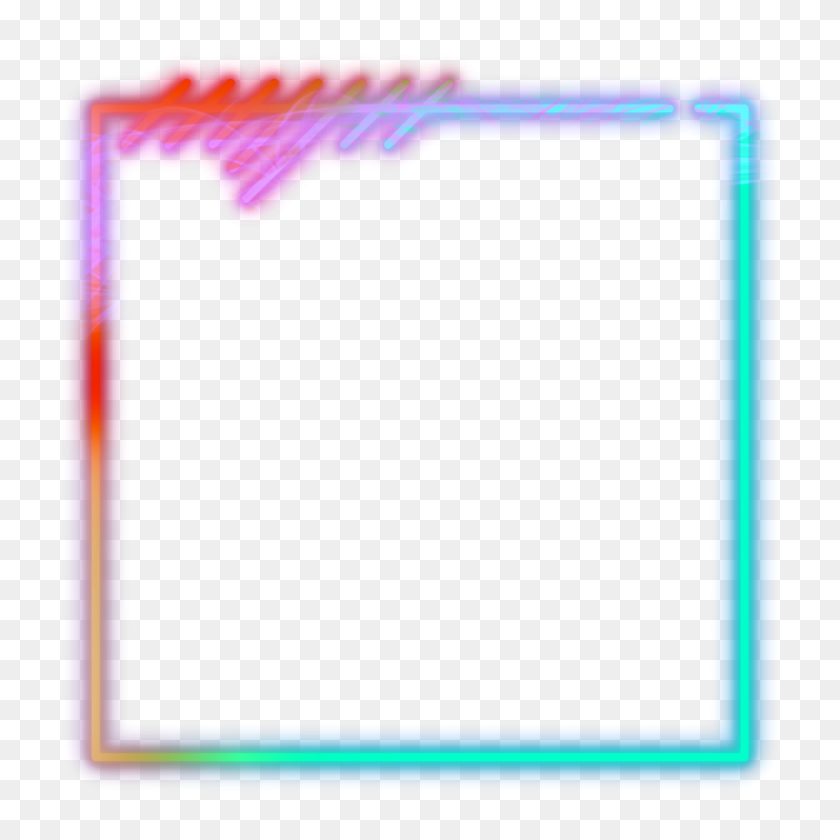 1024x1024 Mq Neon Frame Frames Border Borders - Neon Border PNG