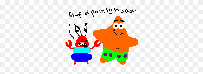 300x250 Mr Krabs Is Mood About Patrick's Pointy Head Drawing - Mr Krabs PNG