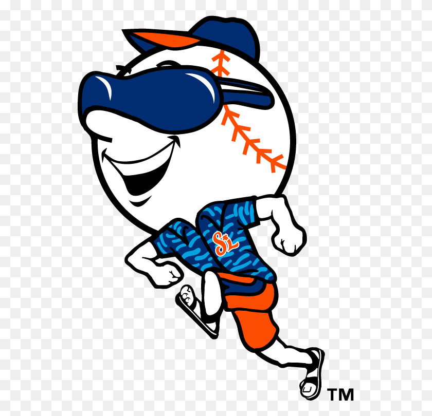 537x750 Mr Met On Vacation In Port St Lucie Sports Minor - Ny Mets Clipart