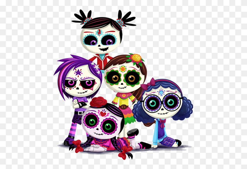 477x515 Muertoons Sugar Skulls Day Of The Dead In Day - Day Of The Dead PNG