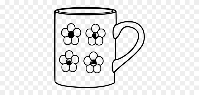 382x340 Mug Cup Teapot Table Glass Medium - Mug Clipart Black And White