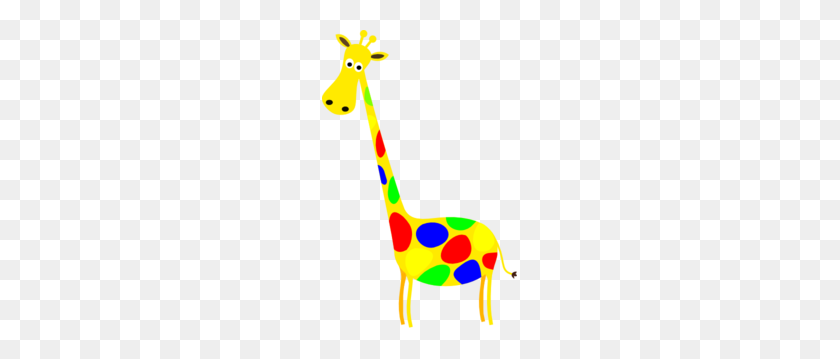 195x299 Multicolored Giraffe Clip Art - Giraffe Clipart