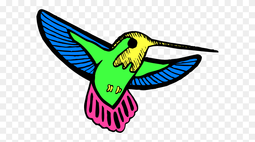 600x407 Multicolored Hummingbird Clip Art - Hummingbird Clipart