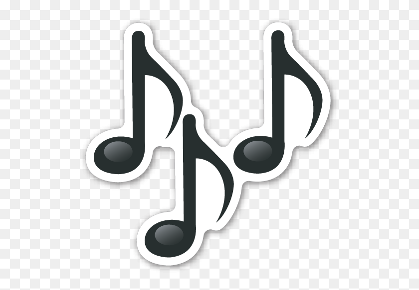528x523 Multiple Musical Notes Emojis, Emoji Stickers And Emoji - Microphone Emoji PNG