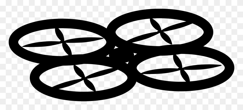 2400x983 Multirotor Uav Icons Png - Drone PNG