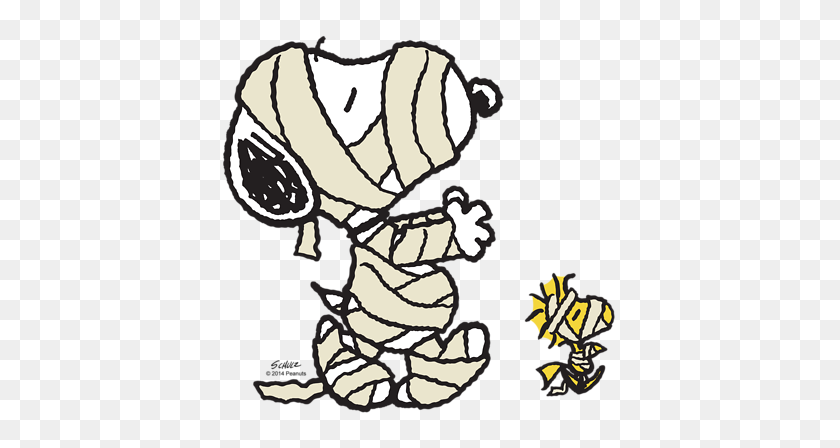 400x388 Mummy Snoopy And Mummy Woodstock Peanuts Halloween - Snoopy Dancing Clip Art