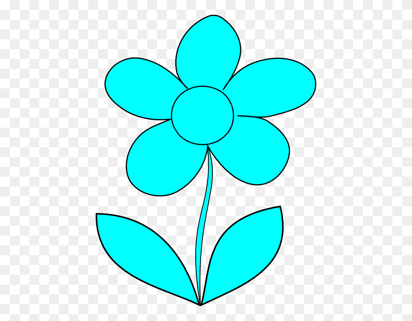 450x594 Murray Blue Flower Clip Arts Download - Teal Flower Clipart