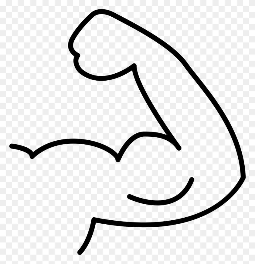 942x980 Muscle Arm Cartoon Drawing Clipart - Muscle Arm Png
