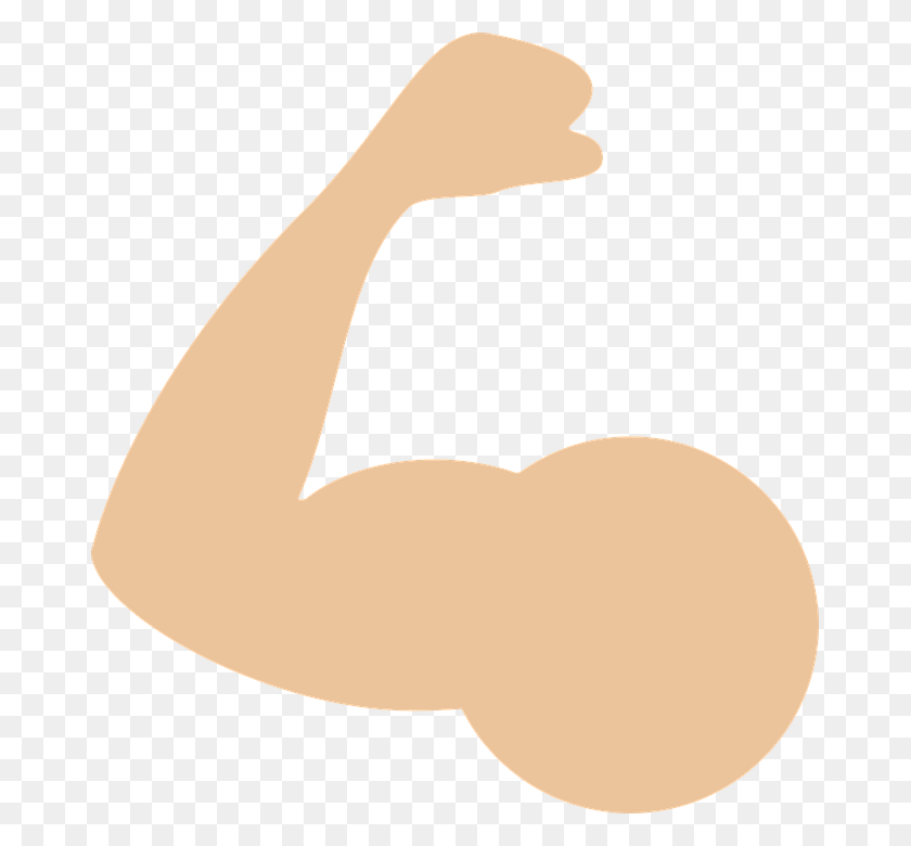 671x720 Muscle Arm Cartoon Group With Items - Bicep Clipart